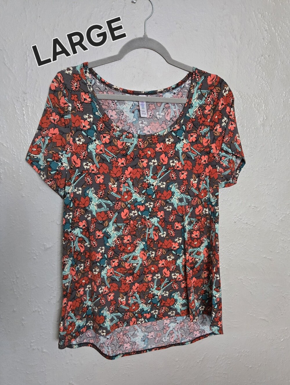LULAROE CLASSIC T ~ DISNEY BAMBI DEER TOP SIZE LARGE